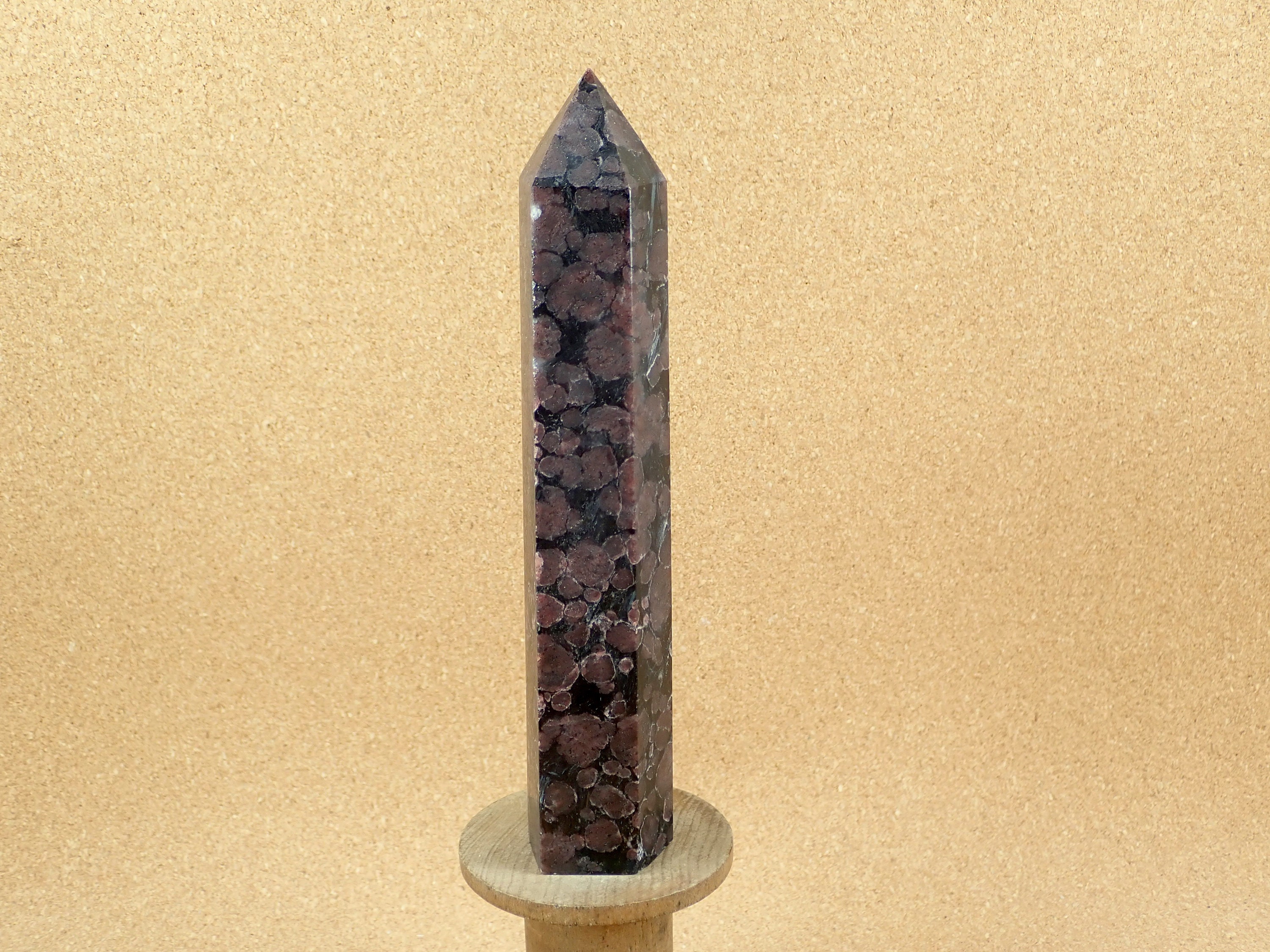 6.6in Astrophyllite With Garnet Tower - Smooth Polished Natural Stone Point Specimen - Collectible Mineral And Display Piece