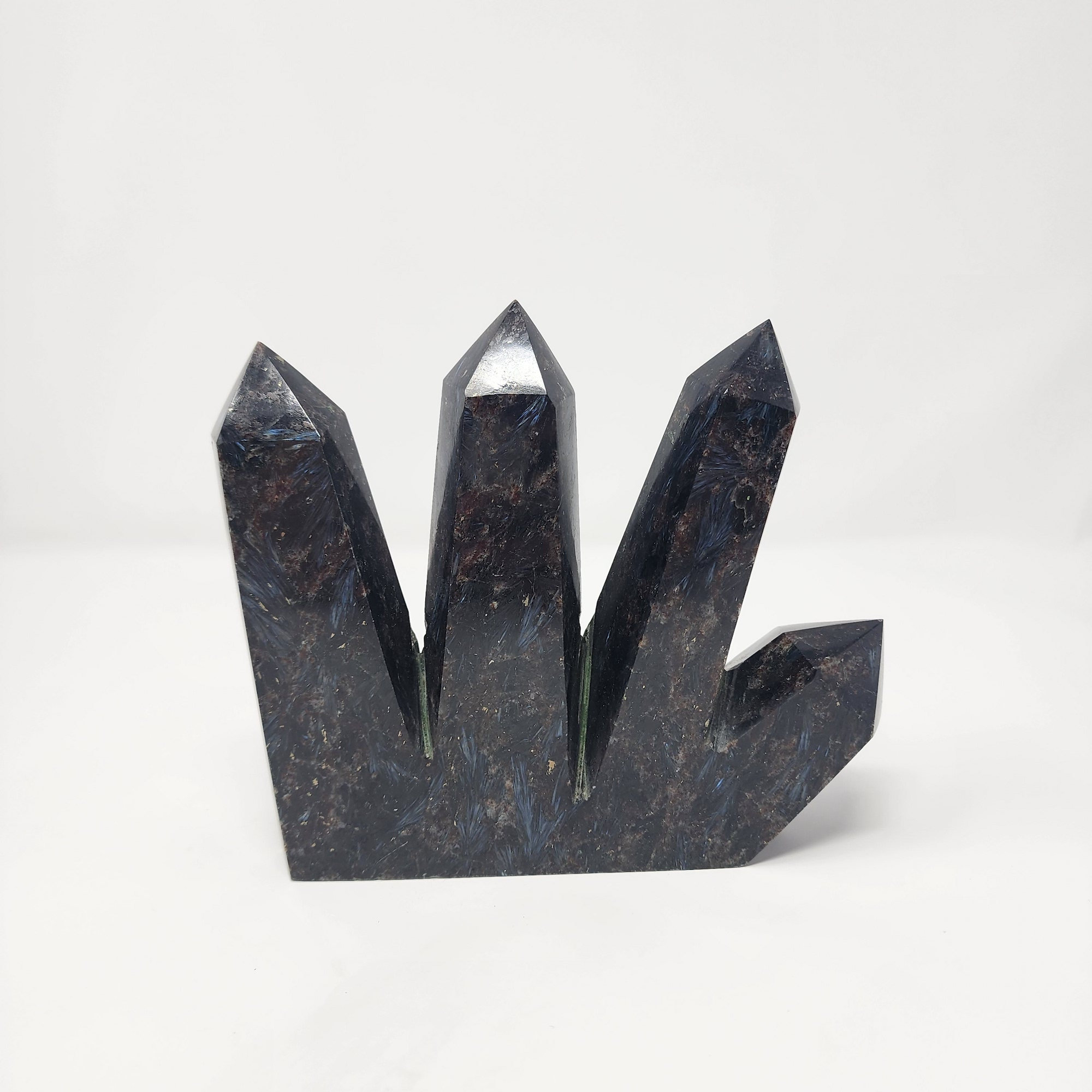 Astrophyllite And Garnet Tower, Astrophyllite Garnet 4 Point Crystal, Quadruple Crystal Point, Tiktok Crystals, Huge Crystals, Free Shipping Astrophyllite And Garnet Tower, Astrophyllite Garnet 4 Point Crystal, Quadruple Crystal Point, Tiktok Crystals, Huge Crystals, Free Shipping