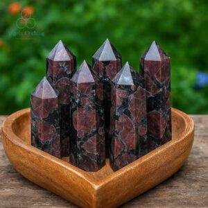 Garnet Crystal Tower Point ,Natural Stone Obelisk Wand,  Mineral Specimens ,January Birthstone, Sacral Chakra