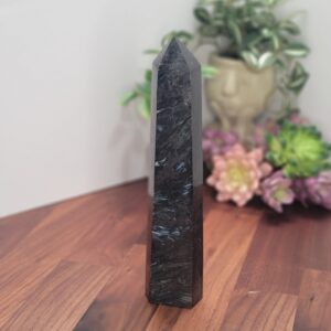 Fancy Fireworks Garnet Tower | 8.5 Inch | Blue Black and Gray Crystal Point | Only 1 Available | B
