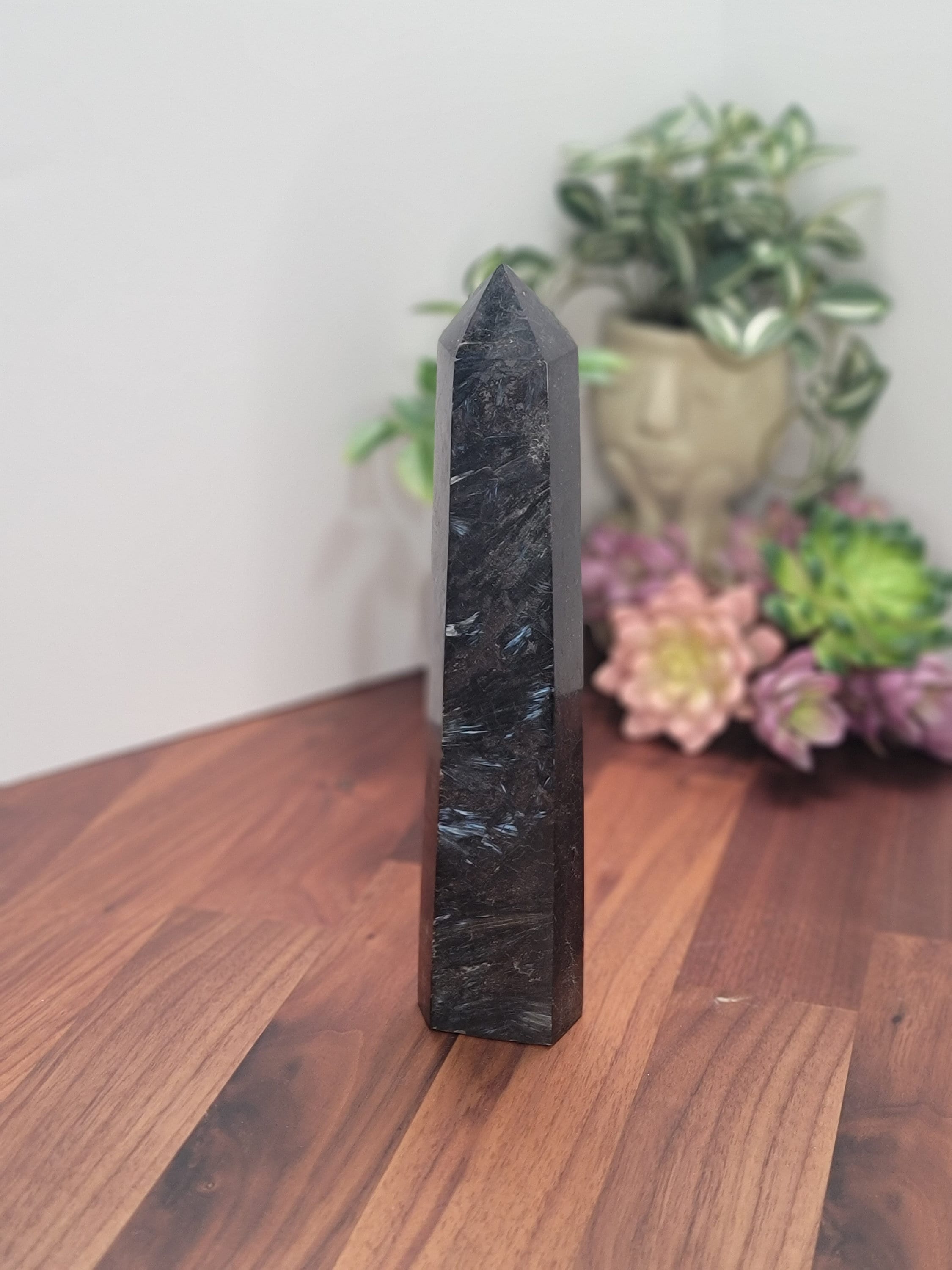 Fancy Fireworks Garnet Tower | 8.5 Inch | Blue Black And Gray Crystal Point | Only 1 Available | B