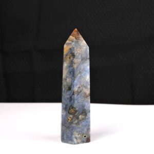 Polished Blue Kyanite Point - Kyanite Crystal with Almandine Garnet Tower Archive Specimen