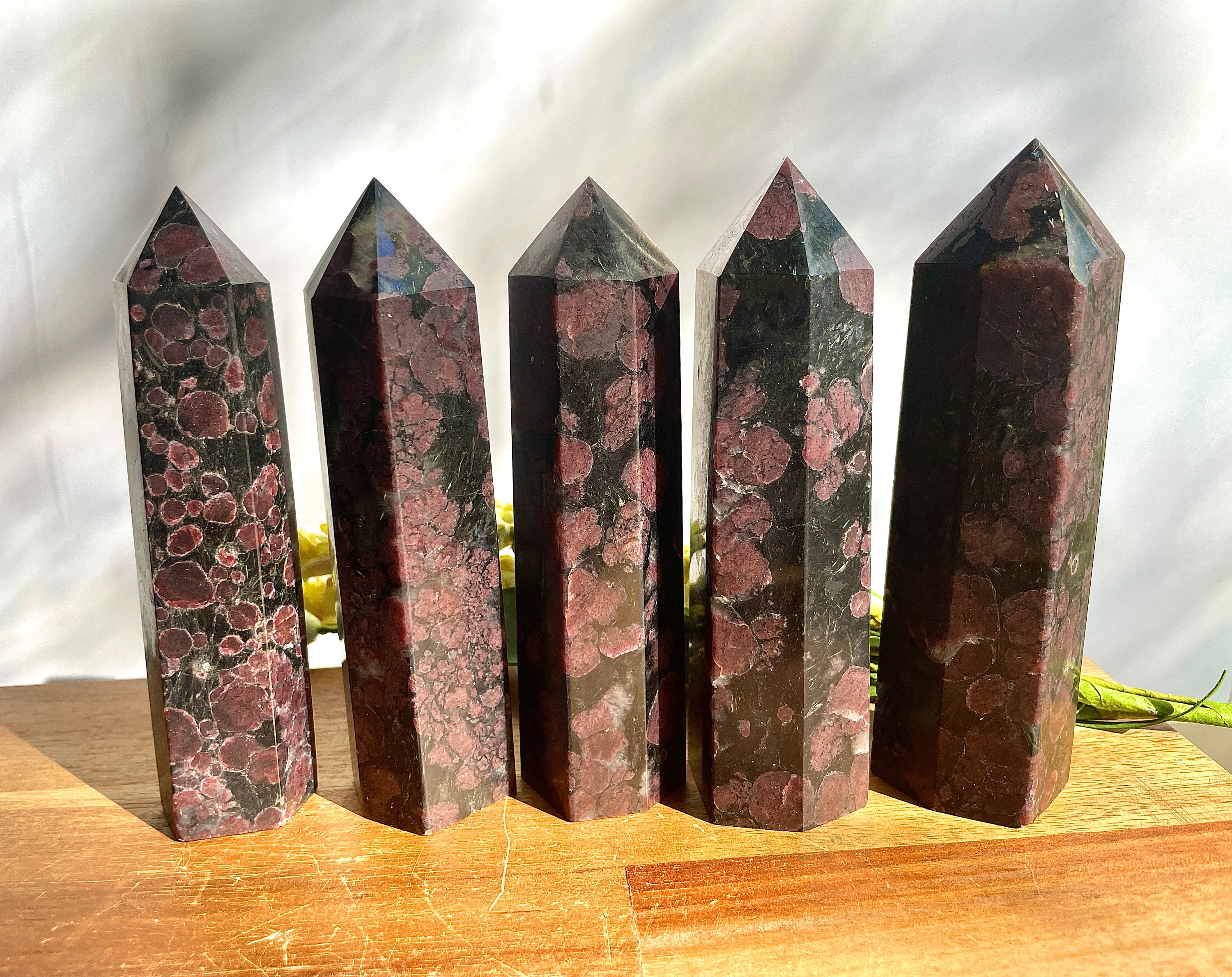 Premium! 1 Pc 5.2” Astrophyllite Garnet Tower/price For One (1) Tower/limited Quantity Premium! 1 Pc 5.2” Astrophyllite Garnet Tower/price For One (1) Tower/limited Quantity
