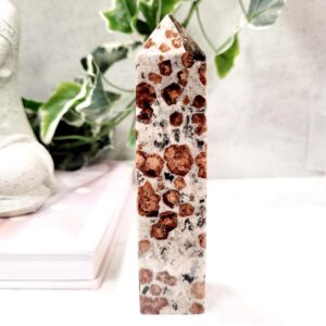 Spessartine Garnet in Limestone Crystal Tower • Ethically Sourced • Energy & Vitality