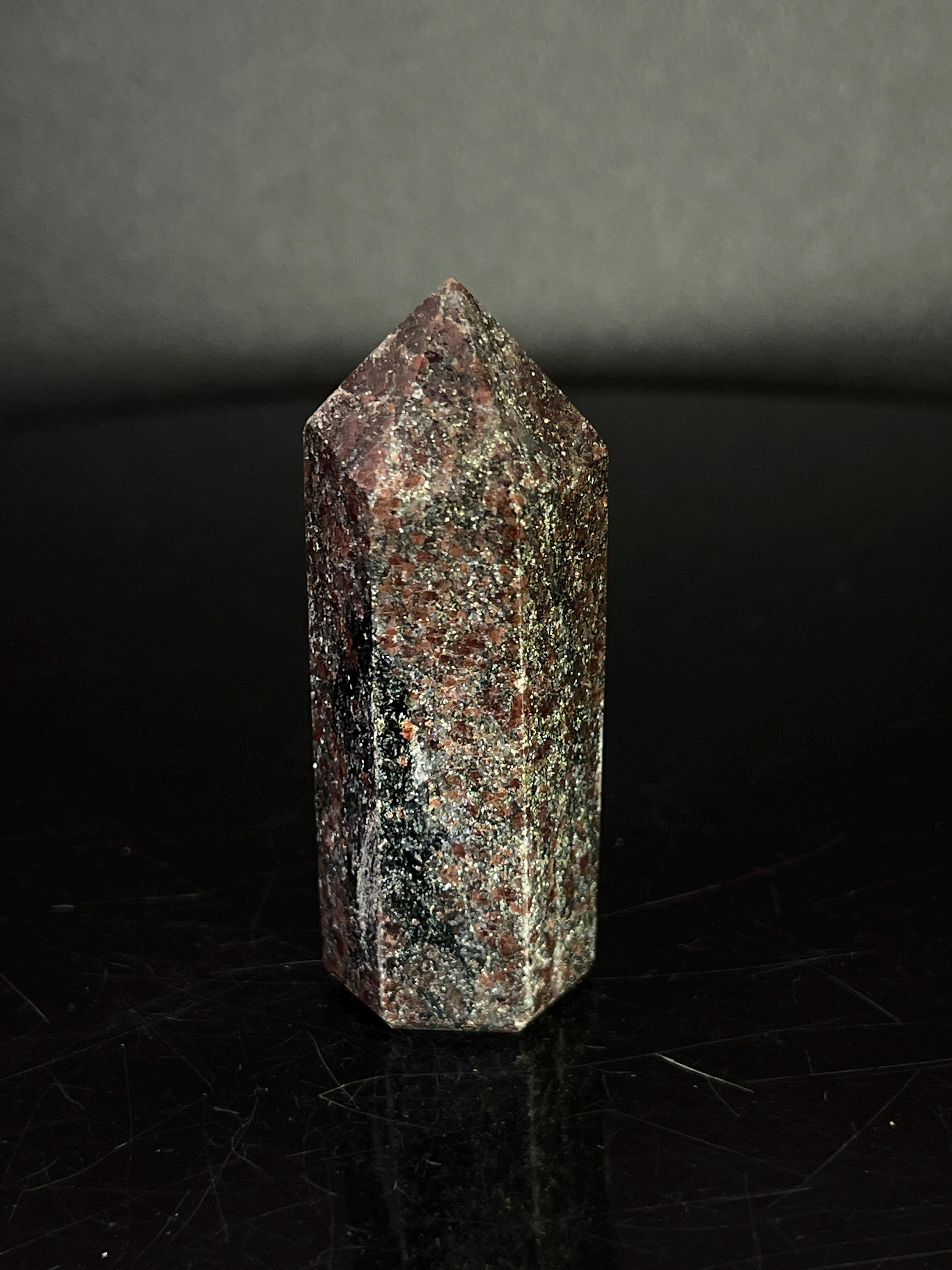 Garnet Tower | 2.1 Inches Tall | American Seller | Fast Shipping | Polished Carving