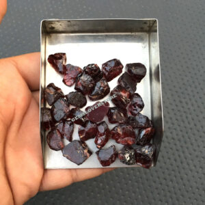 25 Natural Garnet Rough Crystals: Untreated Raw Gemstones (10-12 MM)