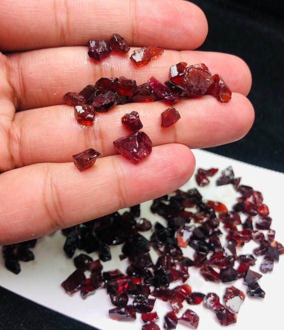 Natural Red Garnet Rough Lot | Transparent Uncut Stone 8–10mm Natural Red Garnet Rough Lot | Transparent Uncut Stone 8–10mm