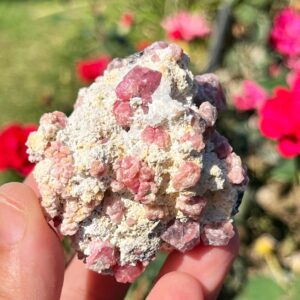 Rare Raspberry Garnet Var Grossular | Yellow Grossular Garnet Barite Rosalite Raw On Matrix Pink Garnet ~ Rg2