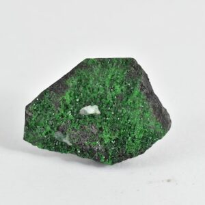 Raw Uvarovite Garnet Crystals on Matrix, Rare Green Garnet Stone