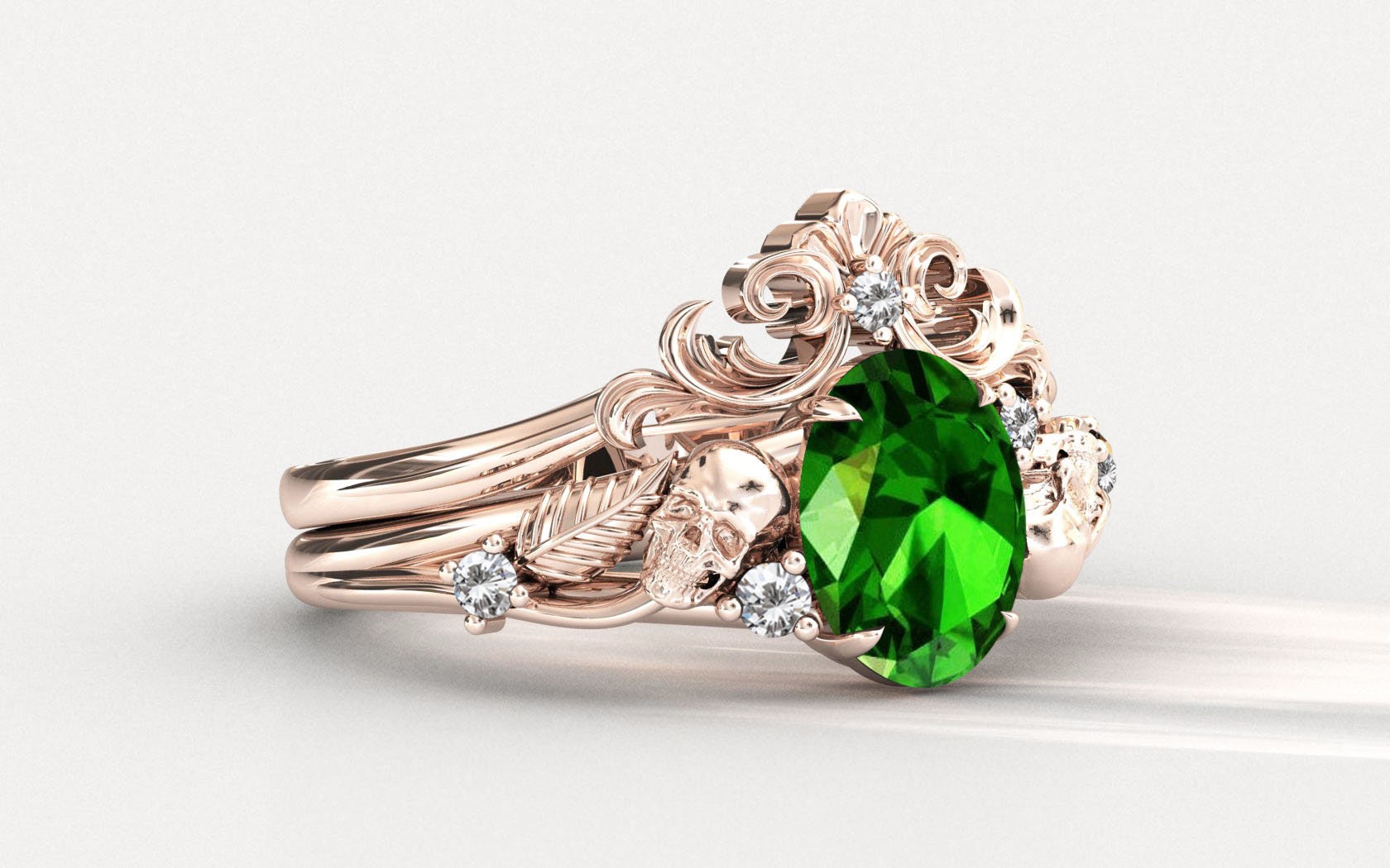 Green Tsavorite Garnet Engagement Ring Set Unique Filigree Design Wedding Ring Antique Art Deco Bridal Ring Set Vintage Promise Ring For Her Green Tsavorite Garnet Engagement Ring Set Unique Filigree Design Wedding Ring Antique Art Deco Bridal Ring Set Vintage Promise Ring For Her