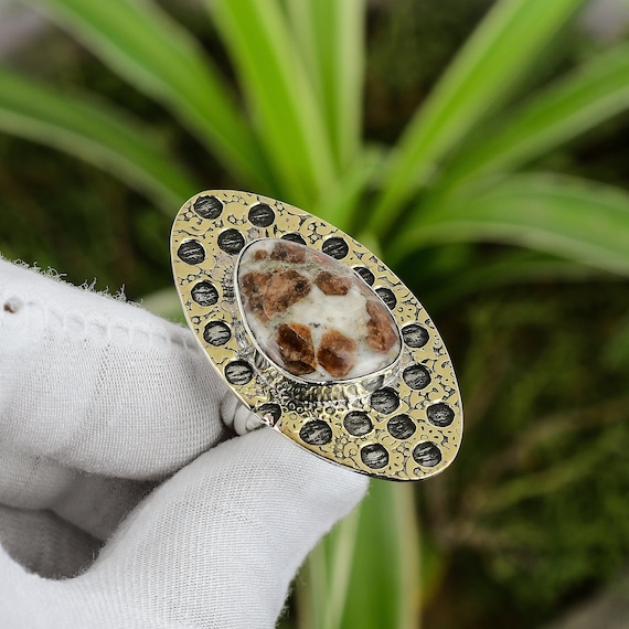 Handmade Spessartine Garnet Ring: 18k Gold Plated Sterling Silver Adjustable Band Handmade Spessartine Garnet Ring: 18k Gold Plated Sterling Silver Adjustable Band