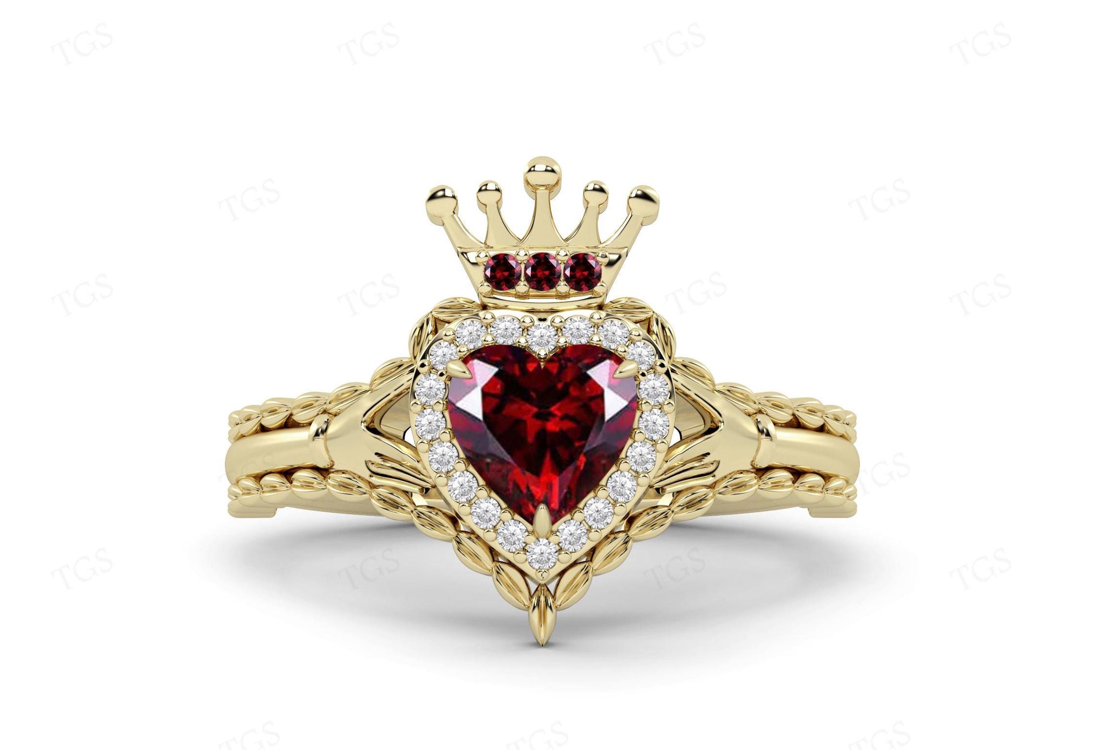 Natural Red Garnet Engagement Ring For Woman Art Deco Halo Wedding Ring Unique Heart Shaped Garnet Ring Unique Bridal Promise Ring For Her Natural Red Garnet Engagement Ring For Woman Art Deco Halo Wedding Ring Unique Heart Shaped Garnet Ring Unique Bridal Promise Ring For Her