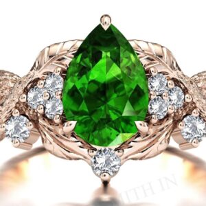 Pear Shaped Tsavorite Garnet Engagement Ring Nature Inspired Garnet Wedding Ring For Women Branch Texture Ring Art Deco Leaf Engagement Ring Pear Shaped Tsavorite Garnet Engagement Ring Nature Inspired Garnet Wedding Ring For Women Branch Texture Ring Art Deco Leaf Engagement Ring