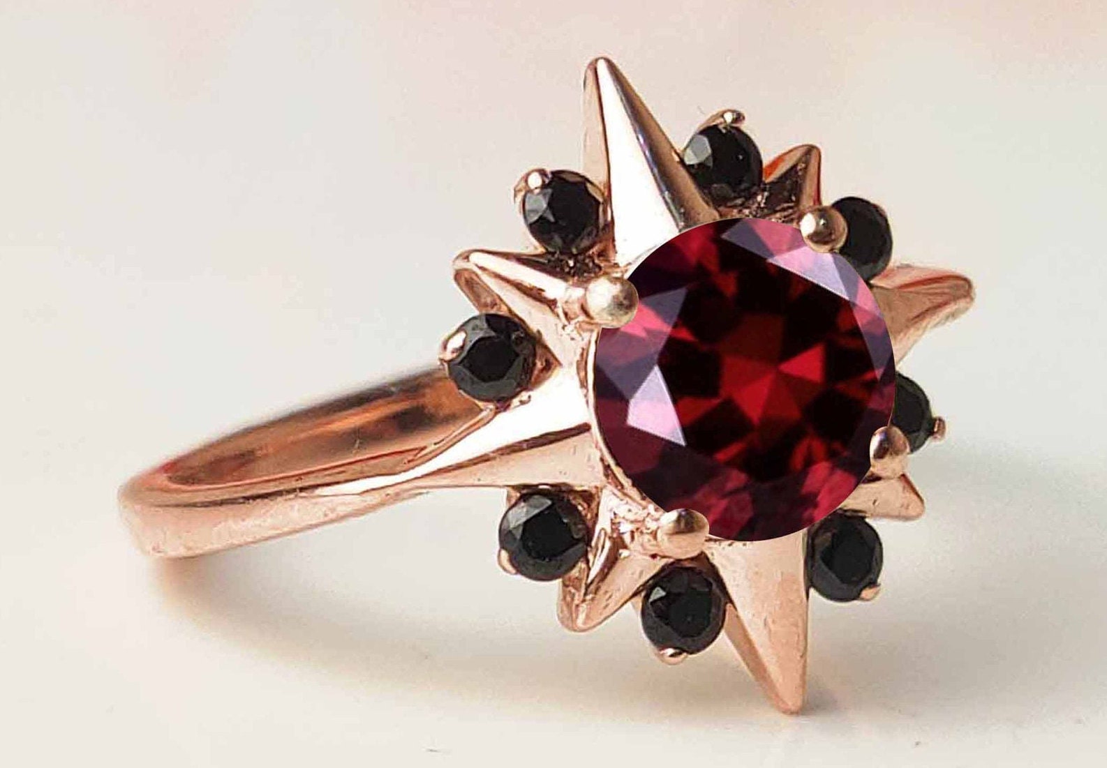 Round Cut Red Garnet Engagement Ring Antique Art Deco Wedding Ring Vintage Snowflake Promise Ring Unique Women Bridal Ring Anniversary Gift Round Cut Red Garnet Engagement Ring Antique Art Deco Wedding Ring Vintage Snowflake Promise Ring Unique Women Bridal Ring Anniversary Gift