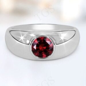 Unique Red Garnet Gemstone Ring For Women 14k Gold Garnet Wedding Anniversary Ring Vintage Garnet Solitaire Engagement Ring Gift For Her