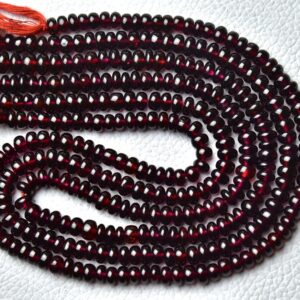 13 Inches Strand Natural Garnet Rondelle Beads 5mm To 5.5mm Smooth Rondelles Gemstone Beads Jewelry Superb Garnet Plain Beads Strand No6161
