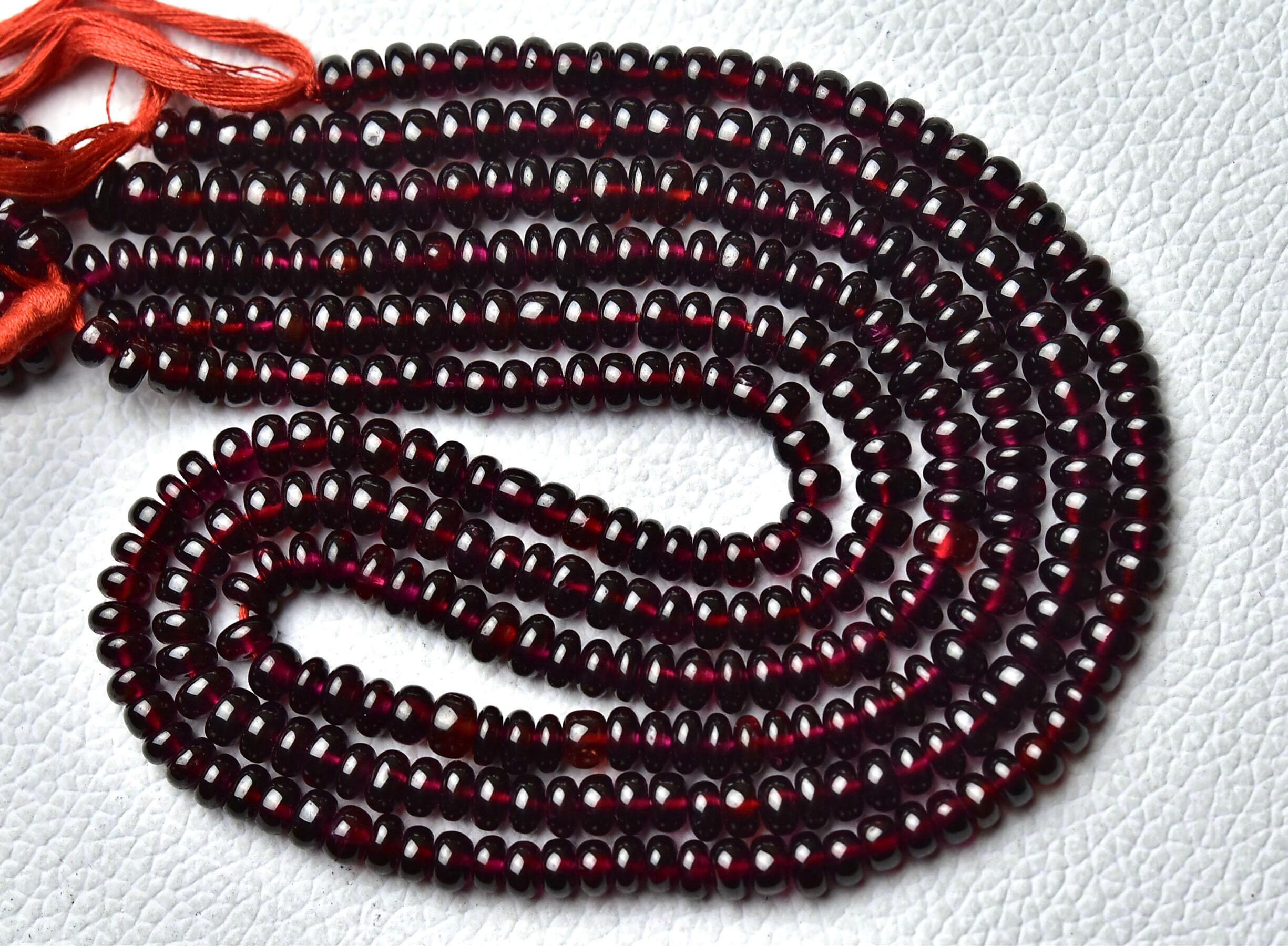 13 Inches Strand Natural Garnet Rondelle Beads 5mm To 5.5mm Smooth Rondelles Gemstone Beads Jewelry Superb Garnet Plain Beads Strand No6161