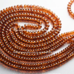 15 Inches Strand,Natural Hessonite GARNET Smooth Rondelles. Size 4-5.5mm