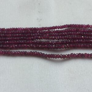 2 Strands Of Rhodolite Garnet 16" Fact Rondelle 4mm To 6mm Each