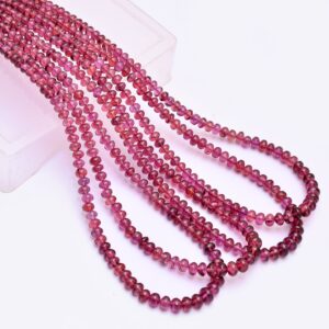 4mm-6mm Aaa+ Rhodolite Garnet Smooth Rondelle Graduating Beads, 18inch Strand, Natural Purple Garnet Semi Precious Gemstone Loose Beads