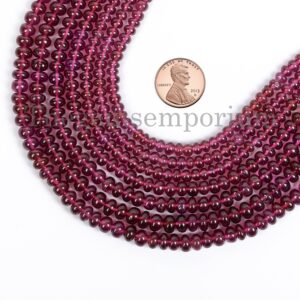 5-6 Mm Rhodolite Garnet Beads, Garnet Smooth Rondelle Beads, Loose Rhodolite Garnet Strand, Garnet Beads For Jewelry Crafts, Rhodolite Beads