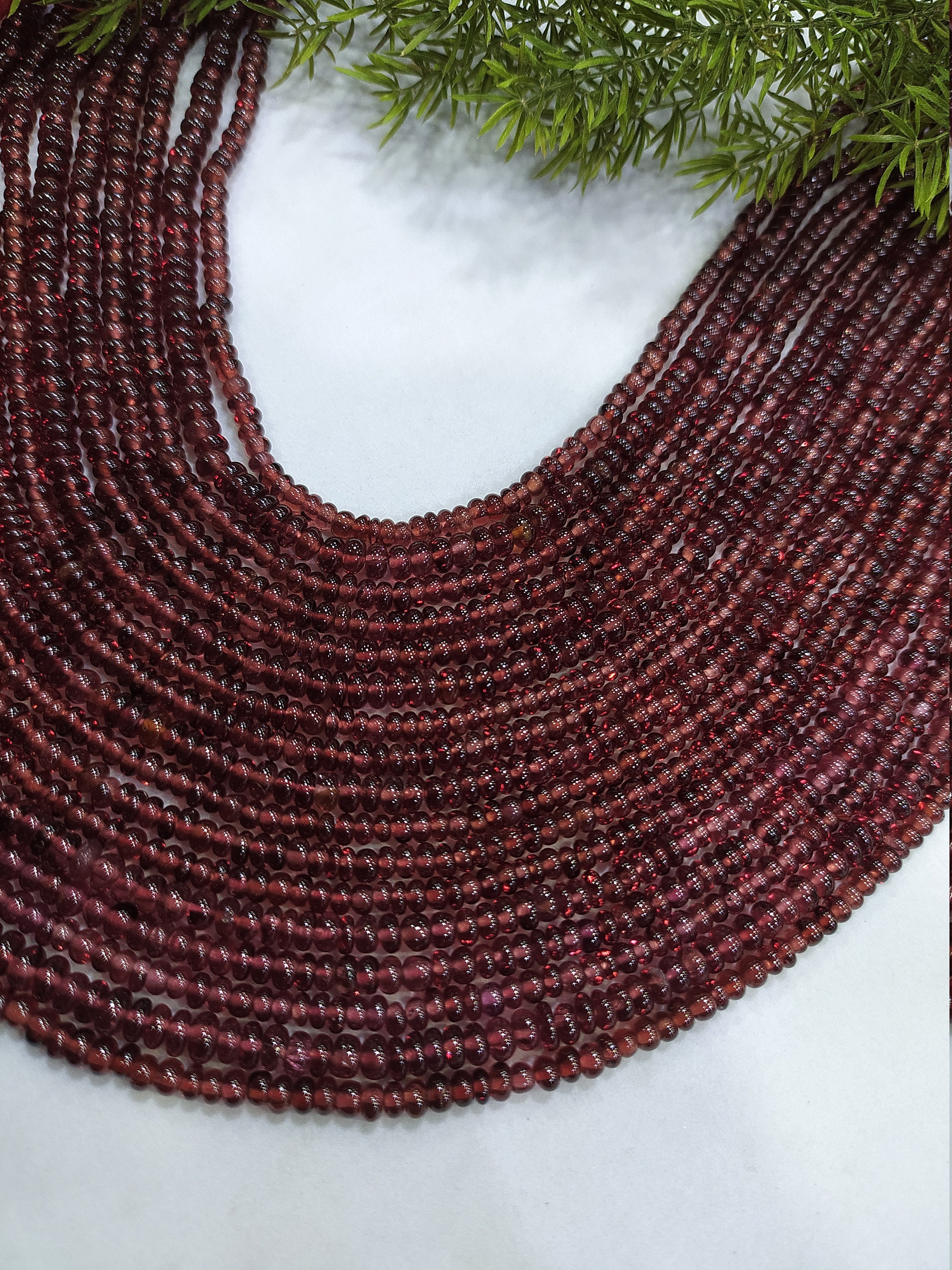 Aaa Natural Redd Garnet | Smooth Tyre 5-6 Mm | 13 Inches Strand | Jaipur Gemstone Beads An Amazing Item