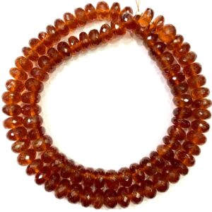 AAA Orange Hessonite Garnet Rondelle Beads: 8mm Strand