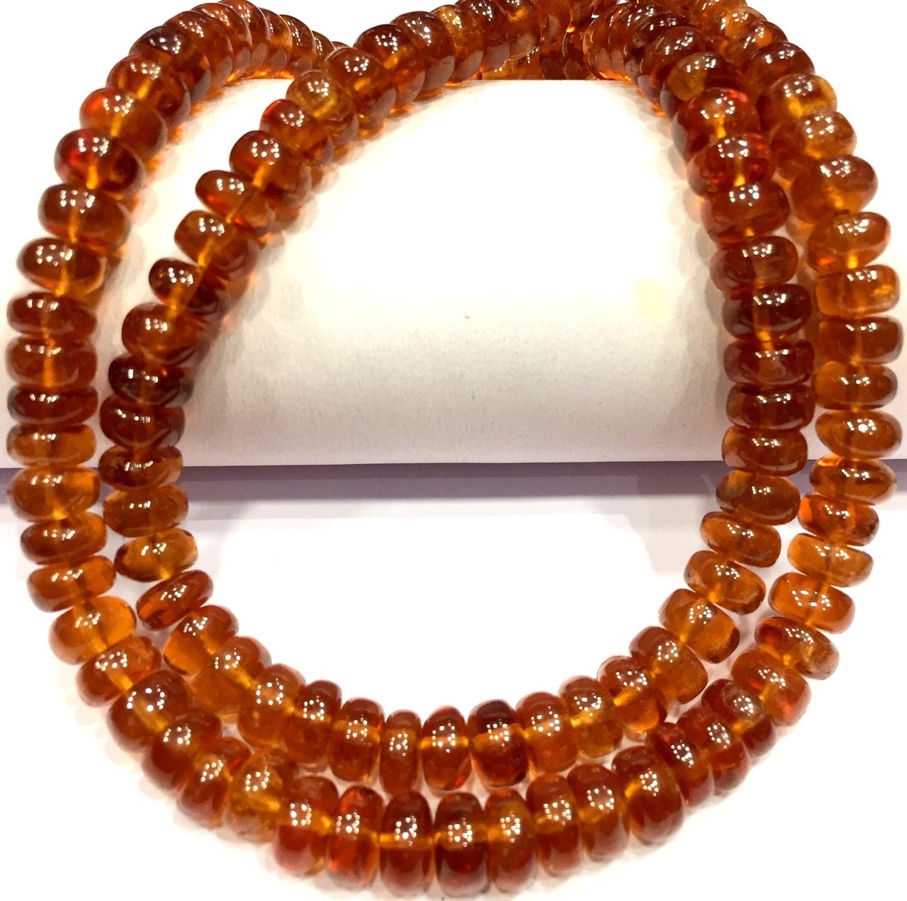 Aaa Quality~natural Hessonite Garnet Smooth Rondelle Beads 7.mm Garnet Rondelle Beads Hessonite Gemstone Beads Strand Jewelry Making Beads.