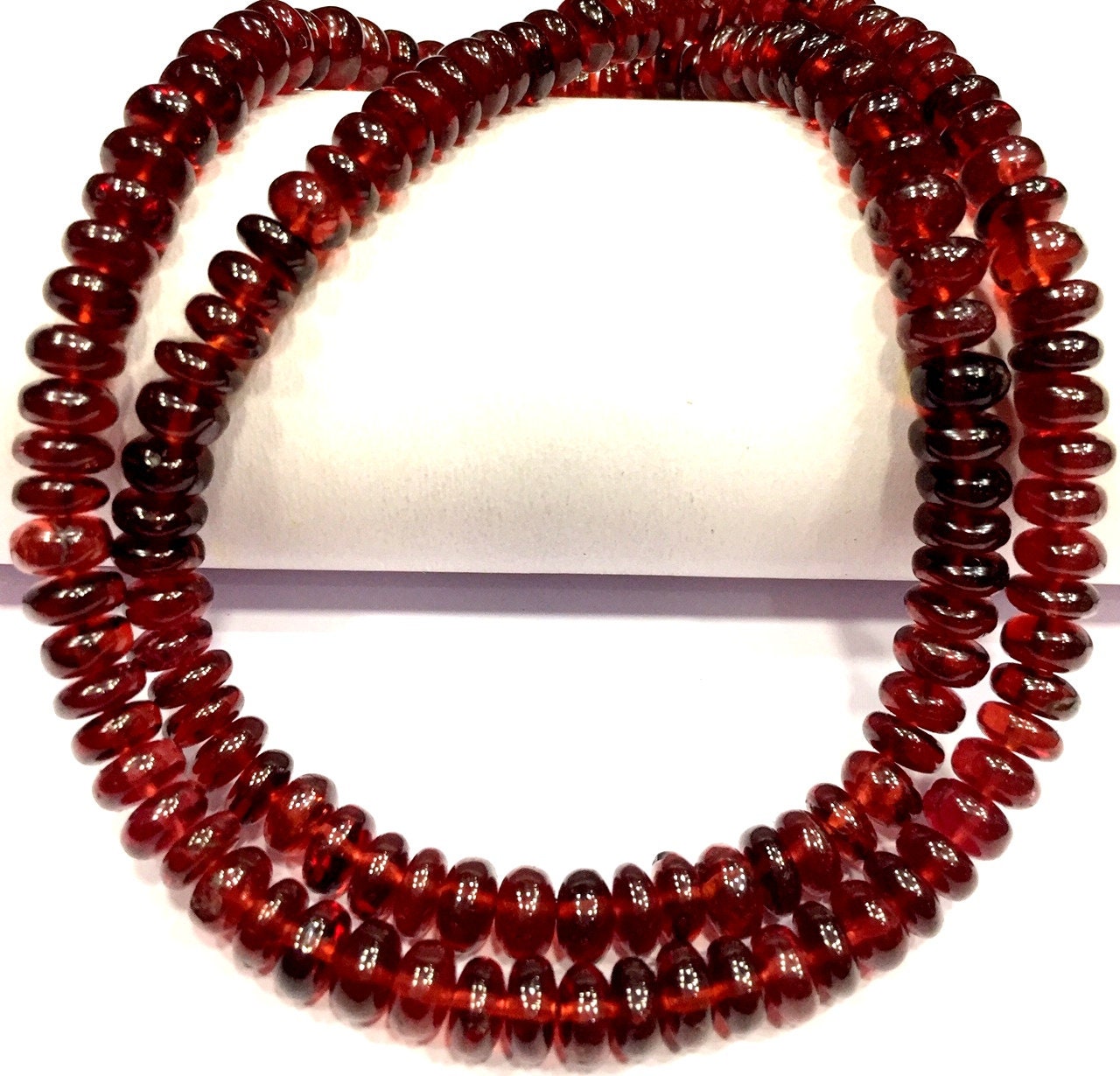 Aaa+ Quality~natural Garnet Smooth Rondelle Beads 6.mm Garnet Rondelle Beads Mozambique Garnet Gemstone Beads Strand Jewelry Making Beads.