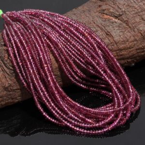 AAA+ Rhodolite Garnet Beads, Natural Rhodolite Garnet Smooth Rondelle Gemstone Beads, Handamde Pink Garnet Gemstone For Jewelry Making, Gift