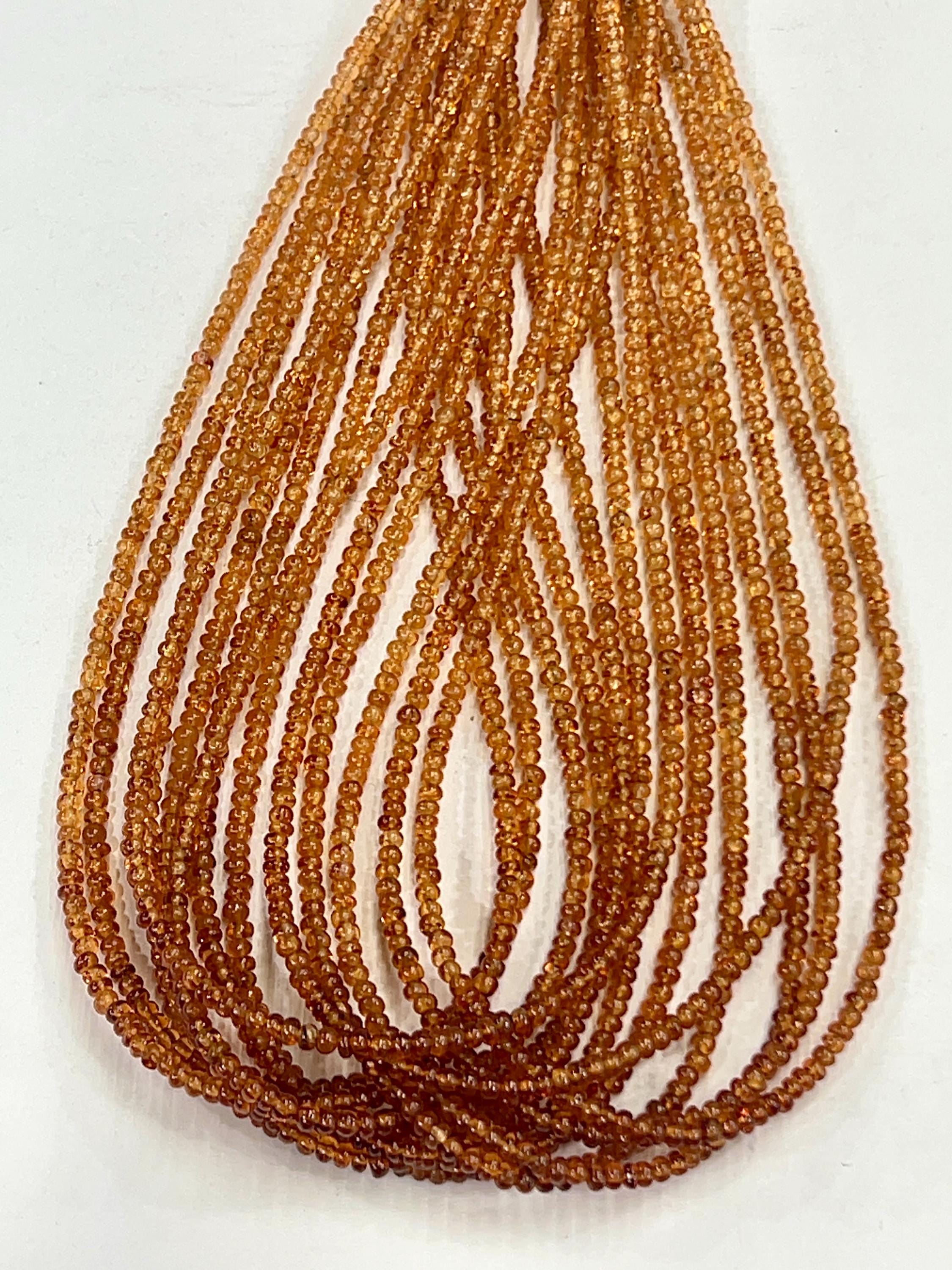 Aaa Spessartite Garnet Beads: Smooth Rondelle Fanta Mandarin Orange, 4-5mm