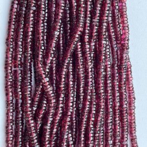 Bead Garnet Rondelle Heishi 4-5mm 16” Length (natural)