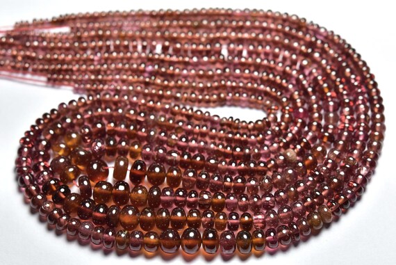 Garnet Rondelle Beads - 13 Inches - Finest Quality Natural Smooth Garnet Rondelles - Size Is 3 - 5 Mm #1692