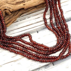 Natural Garnet 3.5-4.5mm Rondelle Beads (etb00207) Healing Crystals