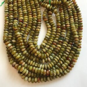 natural green garnet 6x3mm 8x4mm Rondelle Gemstone Beads -15.5"--