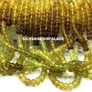 Natural Grossular Garnet Rondelle Beads 5.MM Garnet Rondelle Beads Smooth Garnet Gemstone Beads Garnet Beads Strand Polished Garnet Beads.