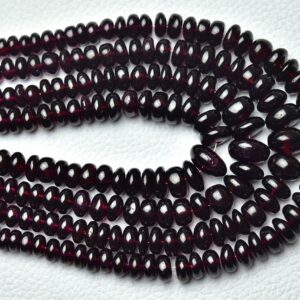 Natural Garnet Plain Rondelle Beads 5mm To 9.5mm Smooth Rondelles Gemstone Beads Jewelry Garnet Beads Wholesale Beads 8 Inches Strand No6288