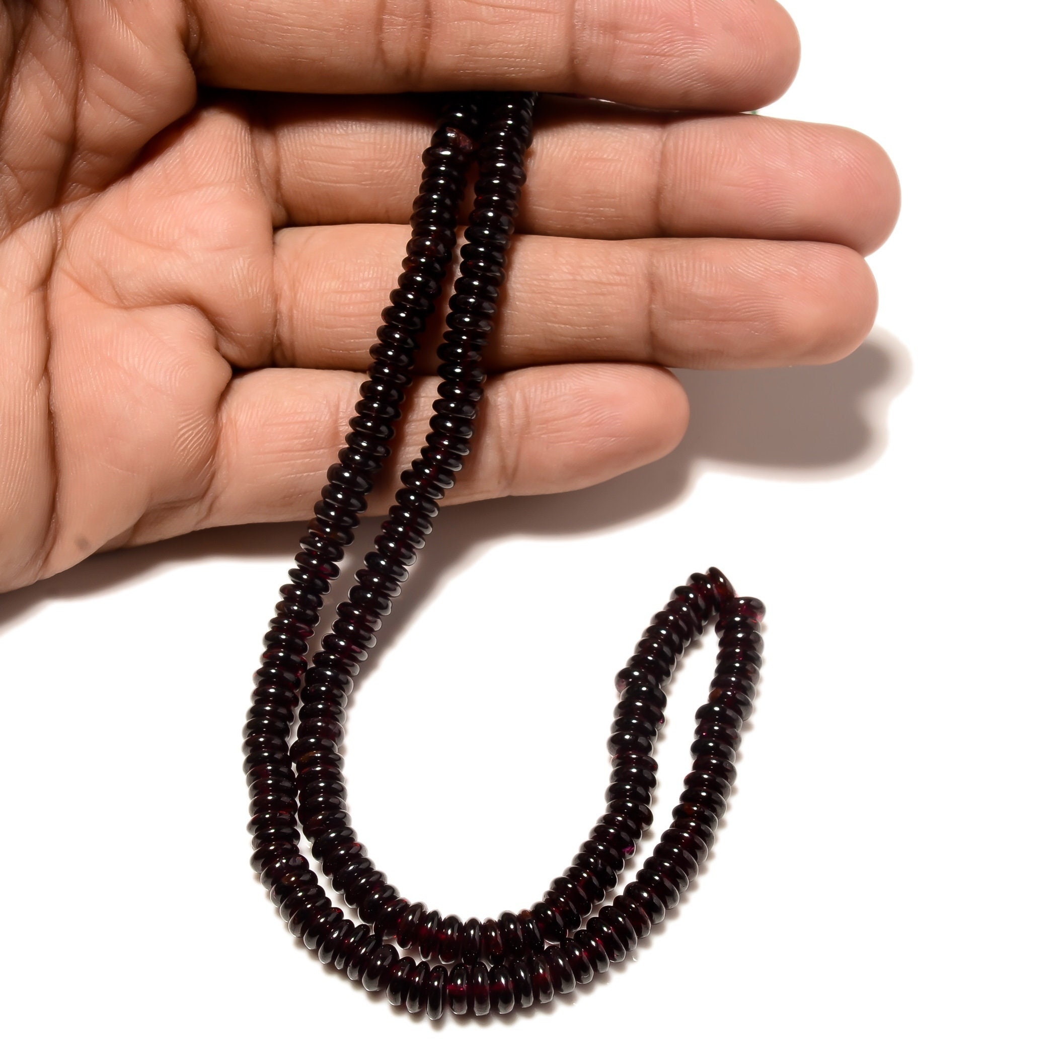 Natural Red Garnet Smooth Tyre Rondelle Beads, 5.5mm To 6mm Red Garnet Rondelle Gemstone Beads, 16 Inch Strand, Gds2266