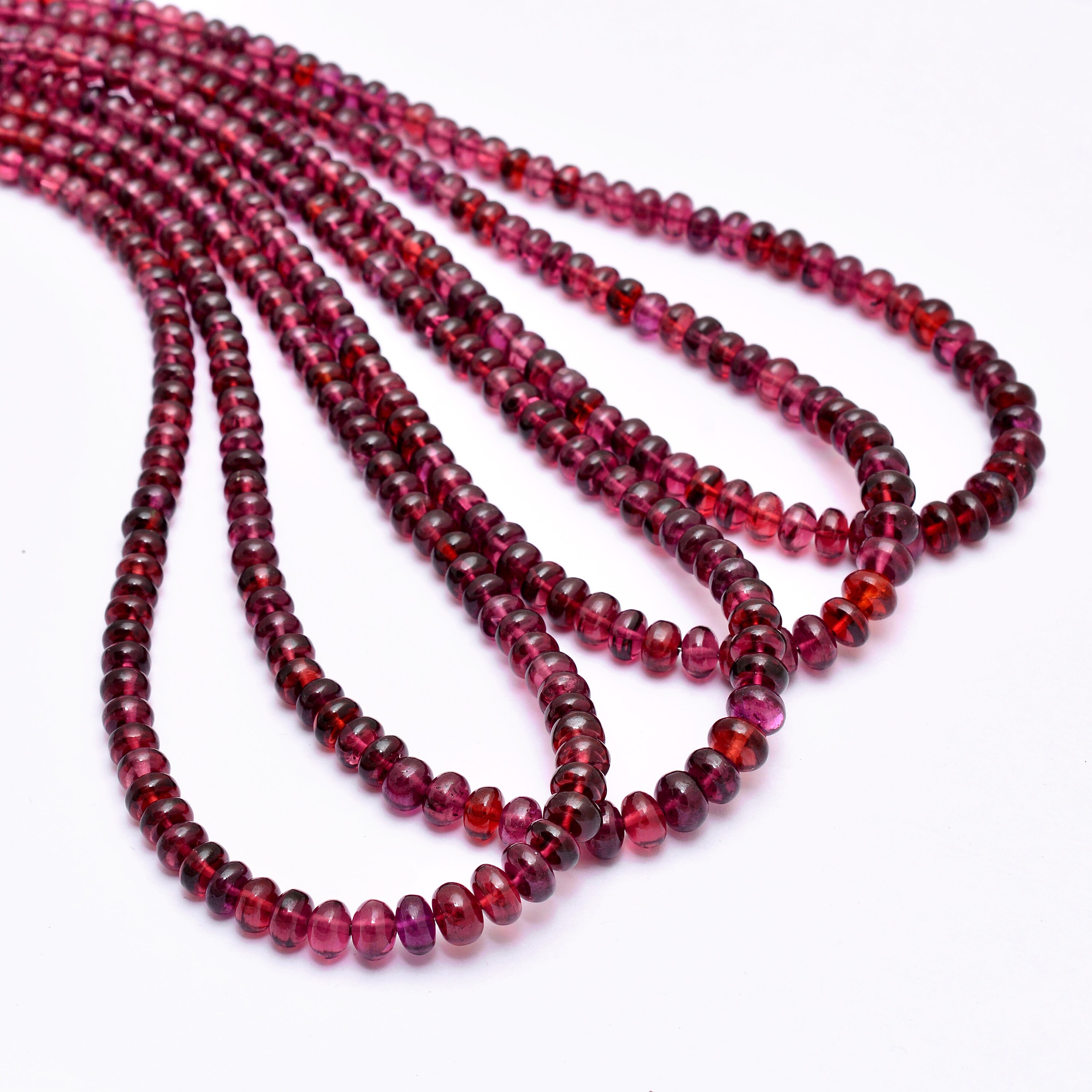 Natural Rhodolite Garnet Smooth Rondelle 4mm-6mm Graduating Beads, 16inch Strand, Purple Garnet Rhodolite Semi Precious Gemstone Loose Beads