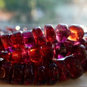 Red garnet rondelle 5mm beads -8in strand gemstone - diy jewelry making- natural stone-craft beads