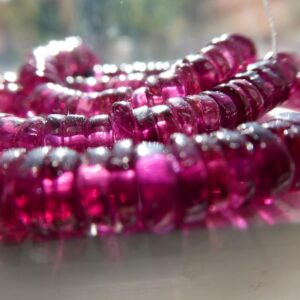 Rhodolite garnet 6mm rondelle beads- 8in gemstone strand- jewelry making- natural craft beads