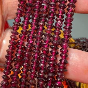 Rustic Garnet Disc Red Rondelles 5mm Approx Handcut Uneven / Rondelle Beads / 36cm strand - .4mm hole