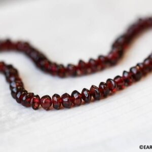 S/ Garnet 4.5-5mm Rondelle Beads 14.5" Strand Enhanced Garnet Gemstone Beads Size Varies For Jewelry Making
