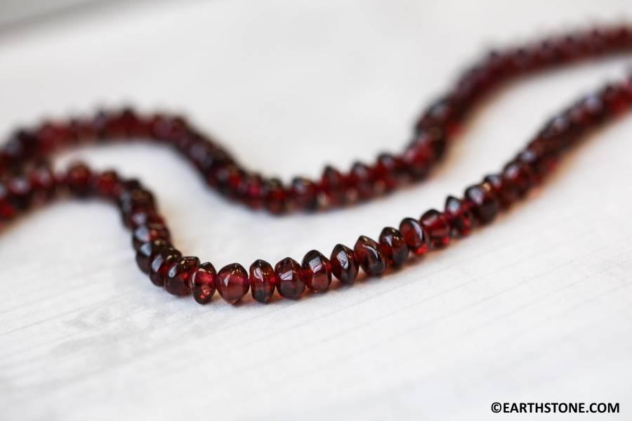 S/ Garnet 4.5-5mm Rondelle Beads 14.5" Strand Enhanced Garnet Gemstone Beads Size Varies For Jewelry Making