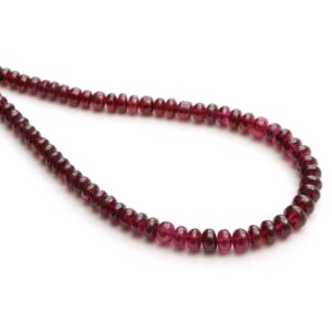 Garnet Smooth Rondelle Beads, 6 Mm To 8 Mm, Garnet Jewelry Making Beads, Plain Rondelle Garnet Beads, 18 Inch Full Strand, Price Per Strand