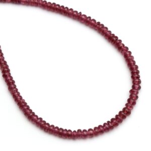 Garnet Smooth Roundel Beads, Garnet Smooth, Garnet Beads - 3 Mm To 4.5 Mm - Garnet - Gem Quality ,8 Inch/20 Cm Full Strand, Price Per Strand
