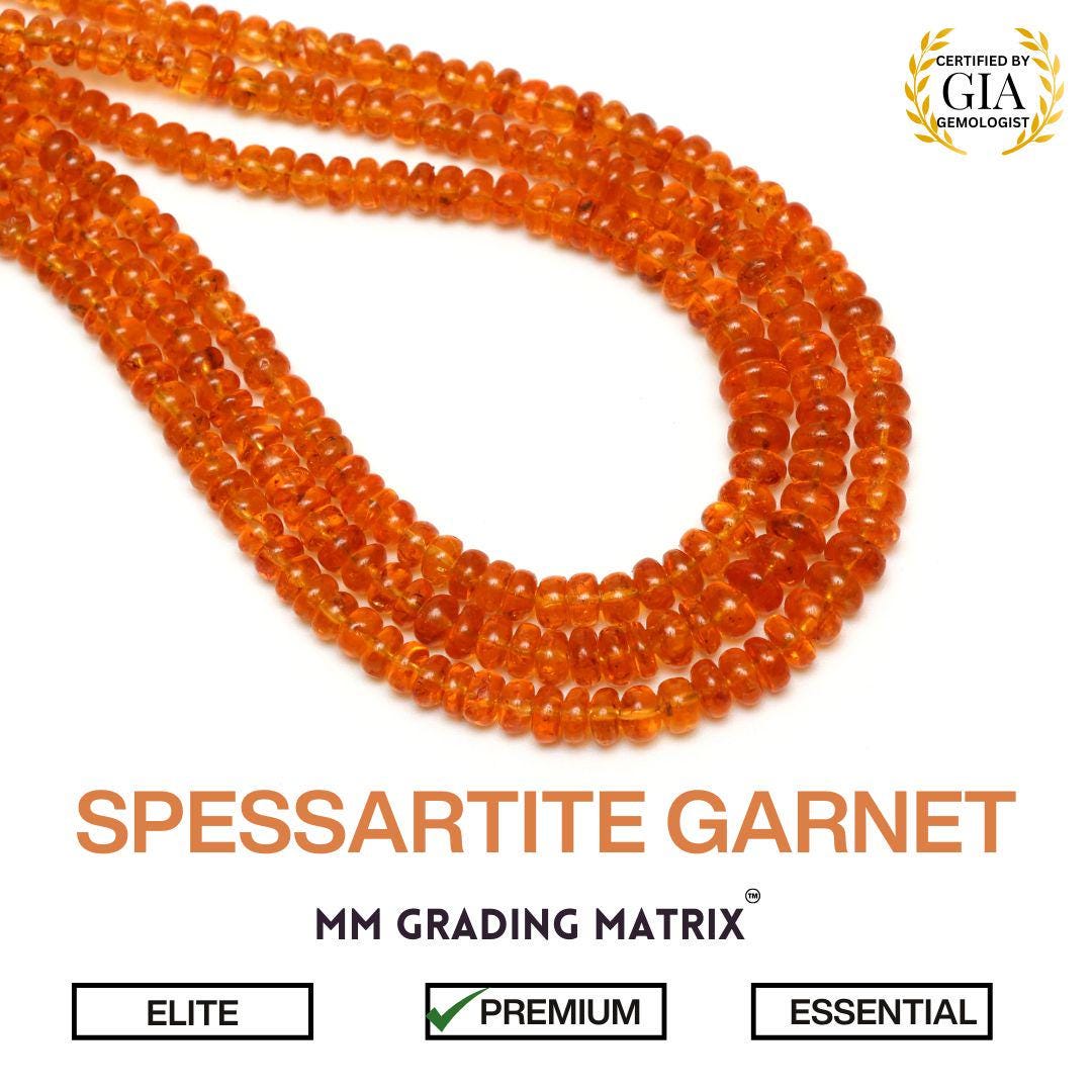 Spessartite Garnet Gemstone Beads, Premium Quality 4 Mm To 6.5 Mm Spessartite Smooth Rondelle Beads, Spessartite Garnet Beads Strand 18"