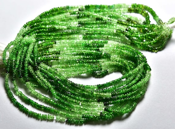 Superb Tsavorite Rondelle Beads - 13 Inches - Natural Finest Green Garnet Tsavorite Smooth Rondelle,size Is 2.5 Mm #972 Superb Tsavorite Rondelle Beads - 13 Inches - Natural Finest Green Garnet Tsavorite Smooth Rondelle,size Is 2.5 Mm #972