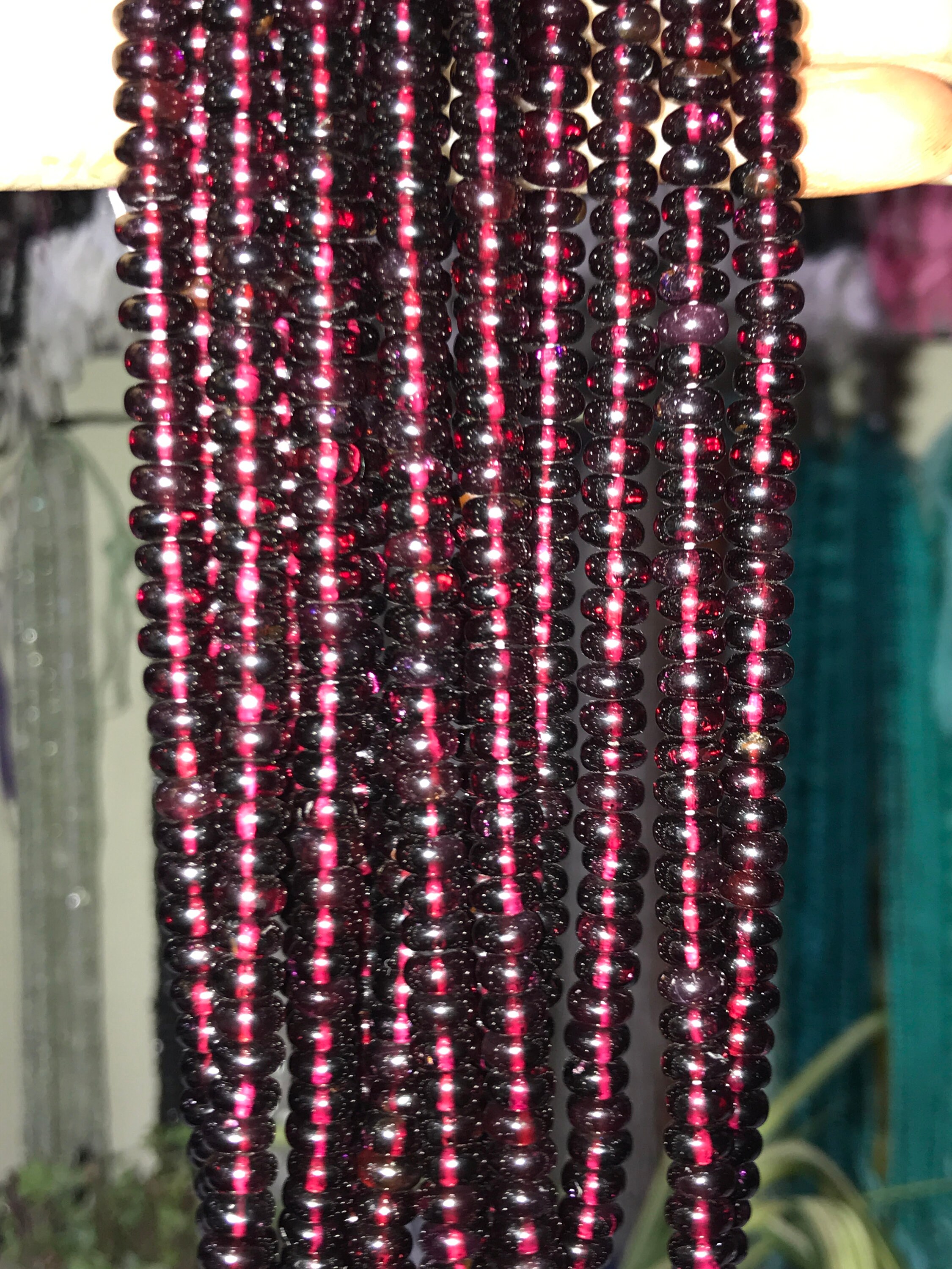 Top Quality Natural Garnet Smooth Rondelle Gemstone Beads Strands 16 Inches, 5.5-6.5 Mm An Amazing Item For Making Jewelry