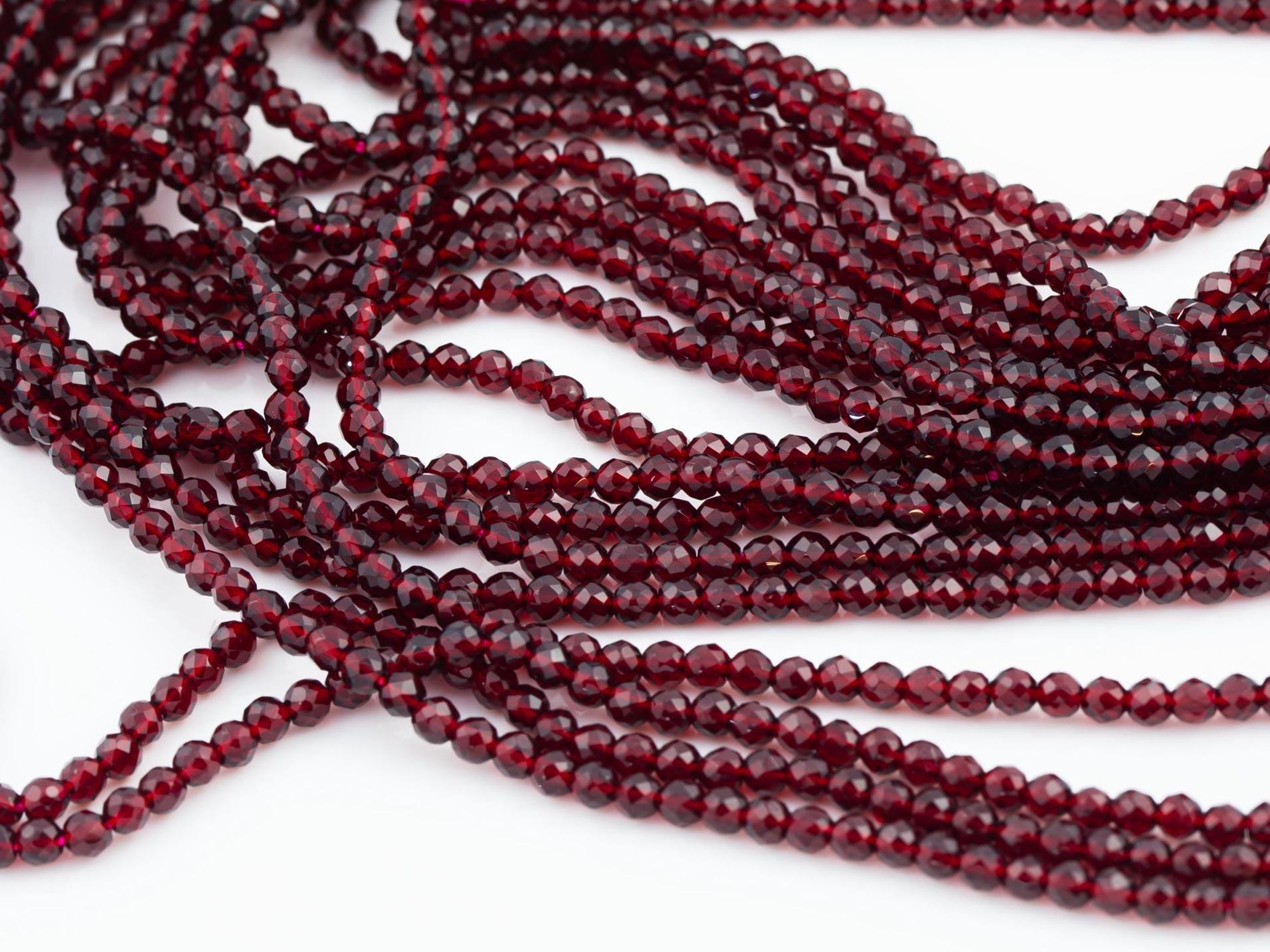 2mm Garnet Red Beads Crystal Beads Round 1 Or 2 Or 5 Or 10 Strands- 14.5 Inch Strand-
